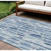 Navy Blue And Sky Blue Abstract Washable Indoor Outdoor Area Rug - 2 of 4
