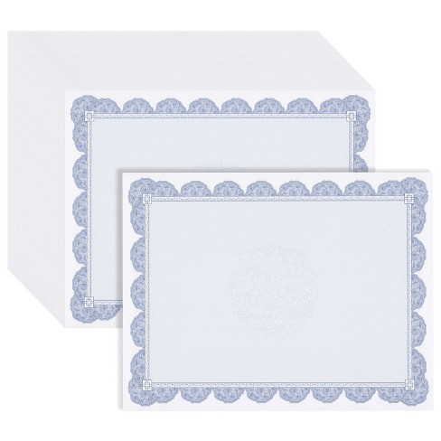 Best Paper Greetings 96 Sheets Certificate Paper For Printing With Navy  Blue Floral Border, Printable Award Certificates, 8.5 X 11 In : Target