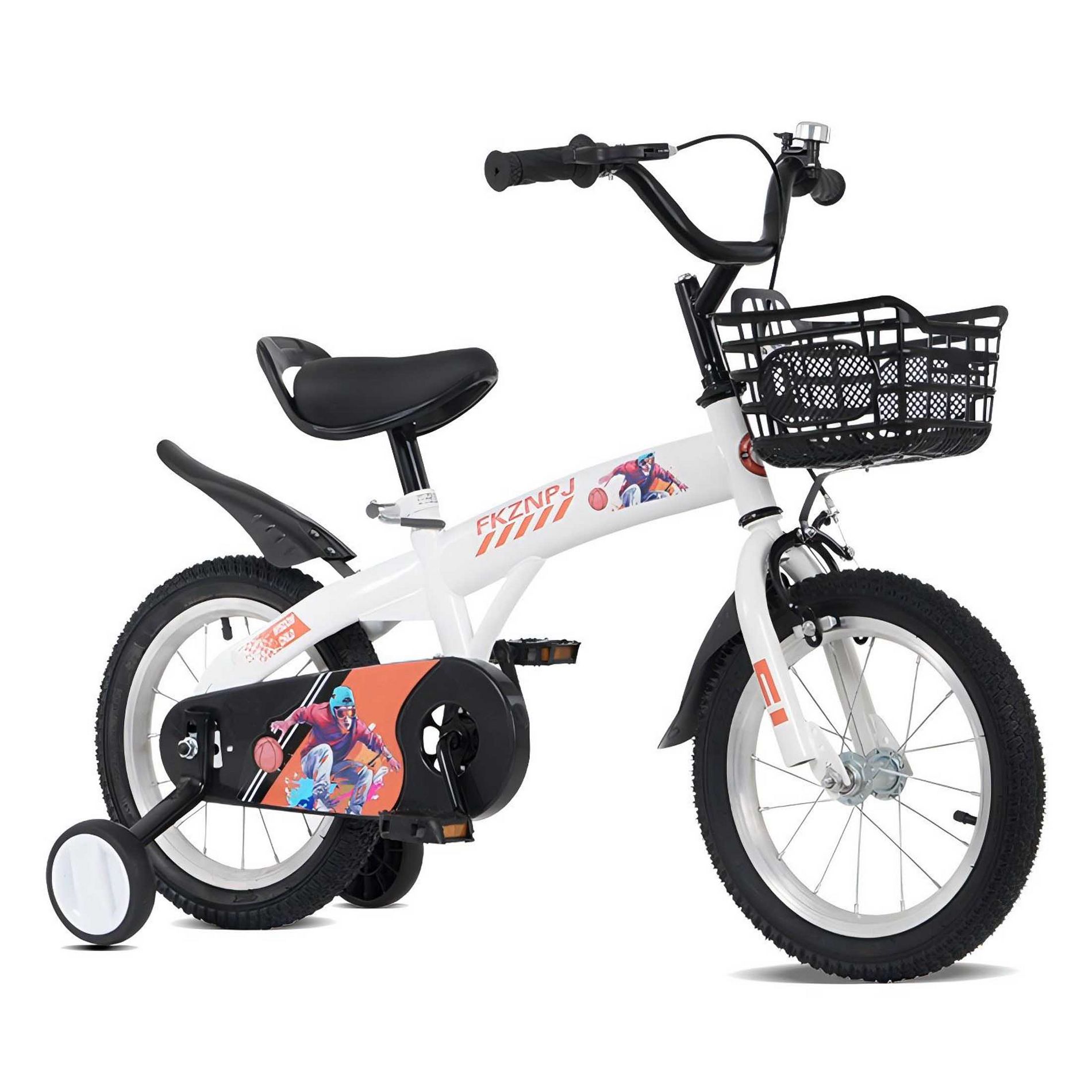 AENKYO 16/18 Inch Kids Bike with Training Wheels, Easy to assemble Children's Bicycle with Basket for Boys & Girls Ages 4-8