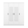 YOOCOZZ Modern 4-Door Freestanding Wardrobe with One Lockable Drawer and 2 Full-Length Mirrors - 2 of 4