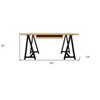HomeRoots 60" Natural and Black Solid Wood and Metal Trestle Executive Desk - 3 of 4