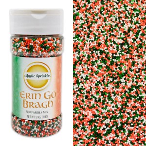 Mystic Sprinkles Erin Go Bragh St. Patrick's Day Nonpareil Mix 3.9oz Bottle - 1 of 4