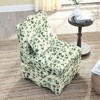 DOMETOUR Flannel Single Dining Chair with Soft Cushion, Backrest, No Armrests, Matching Pillow, for Living Room - GREEN - 2 of 4