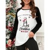 Clearlove Merry Christmas Sweatshirts For Women Gnomes Christmas Sweatshirt Cute Long Sleeve Raglan Baseball Pullover Top - 3 of 4