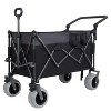 Multi-Functional Push-Pull Folding Wagon Cart with Rotating Handle & 9"x4" Beach Tires for Camping & Beach ¨C300L XL Heavy-Duty, Large Capacity - 2 of 4