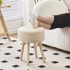 ChicFurnit Ottomans and Benches Round Ottoman Footstool Handwoven Ottoman Floor Step Stool for Living Room, White, 13.39"*13.39"*7.09" - 4 of 4