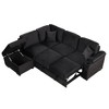 NicBex Sectional Sofa with Storage Ottoman Velvet Modern L Shaped Modular Sofa for Living Room & Apartment, Black - 4 of 4