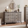 Fluted Dresser with 6 Deep Drawers, 47.2" Tall Chest of Drawers with Faux Marble Top - 2 of 4