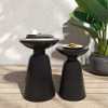 Round End Tables Set Of 2, Metal Side Table, Stable Pedestal Coffee Tea End Table, Powder-Coated Iron Frame Sofa Side Table - 2 of 4