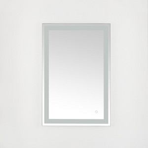 Hyatt 24" Aluminum LED Rectangle Mirror - LMR1000 - Silver/White - Safavieh - 1 of 4