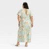 Women's Satin Flutter Short Sleeve Maxi A-Line Dress - A New Day™ - 2 of 3
