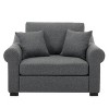 Polibi Oversized Chenille Armchair with Wide Curved Armrests - 3 of 4