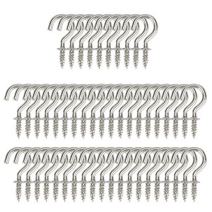 Unique Bargains Metal Home Vinyl Coated Screw-in Cup Ceiling Hooks 50 Pcs - 1 of 4