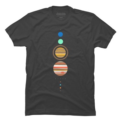 Men's Design By Humans Minimal Solar System By kellabell9 T-Shirt