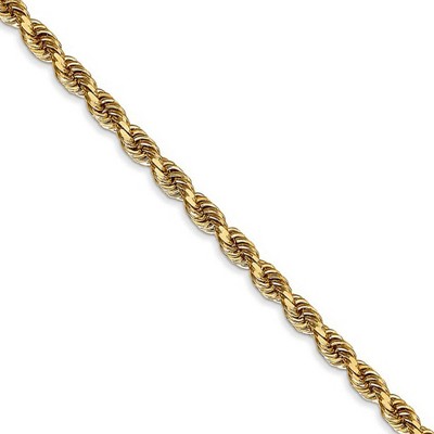 Black Bow Jewelry 3.35mm, 14k Yellow Gold, D/C Quadruple Rope Chain Necklace