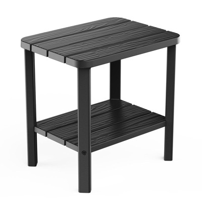 Dolonm Small End Table with 2-Tier Storage, Compact 16.46”x12.5” Side Table for Small Spaces, Bedroom, Living Room