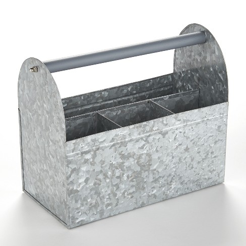 Lakeside Galvanized Utensil Holder Metal Caddy For Knives Forks Spoons Or Bathroom Accessories Target