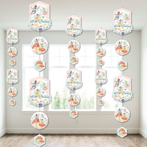 Big Dot of Happiness Let's Be Fairies - Fairy Garden Birthday Party DIY Dangler Backdrop - Hanging Vertical Decorations - 30 Pieces - 1 of 4