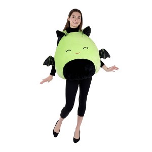 Squishmallows Adult Leap the Bat Halloween Costume Bodysuit Green OSFM - 1 of 4
