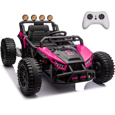 24V Ride-On UTV for Kids, Kids Ride on Car with Remote Control, Big Wheels, LED Lights, MP3, Single Seat Electric Car Toy for Boys & Girls
