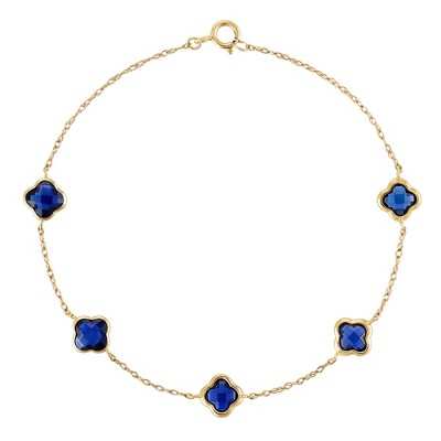 Designs By Gioelli 10K Yellow Gold Gemstone Clover Bracelet