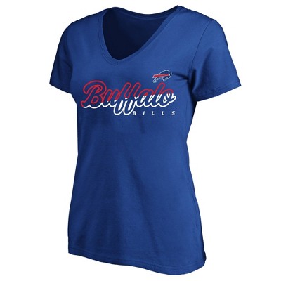 Buffalo Bills Deep V Neck T Shirt Women's Summer Short Sleeve