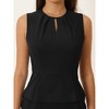 Hobemty Women's Keyhole Round Neck Pleated Sleeveless Work Peplum Pencil Dresses - image 4 of 4