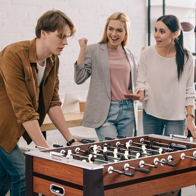 54'' Black and Brown MDF Steel Foosball Table