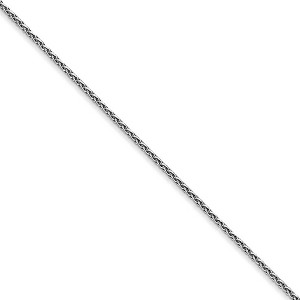 Black Bow Jewelry 1mm 14k White Gold Round D/C Solid Wheat Chain Necklace - 1 of 4