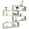 vidaXL Wall Cube Shelves 4 pcs Sonoma Oak 39.4 in.x5.9 in.x11.8 in. Engineered Wood - 3 of 4