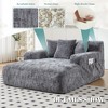 ModernLuxe Upholstered  Single Sofa Chaise Lounge Sofa Bed Sleeper Sofa Lazy Sofa Accent Chair Reading Couch with 3 Pillows, Chenille - 2 of 4