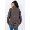 Women's Distressed Button Up Long Sleeve Denim Jacket - American Bazi - 2 of 4