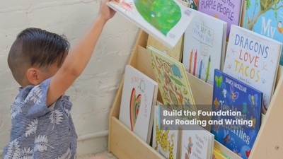 Adjustable Classic Birch Bookcase for Kids, 60in, Natural Brown