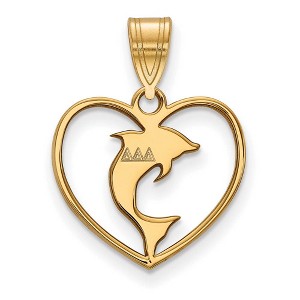 Black Bow Jewelry 14k Yellow Gold Plated Sterling Silver Delta Delta Delta Greek Life Pendant - 1 of 3
