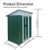 Coolbibila-Storage Sheds With Aluminum Alloy Frame And Sliding Door, Storage Sheds Outdoor With The Pent Garden Shed - 4 of 4