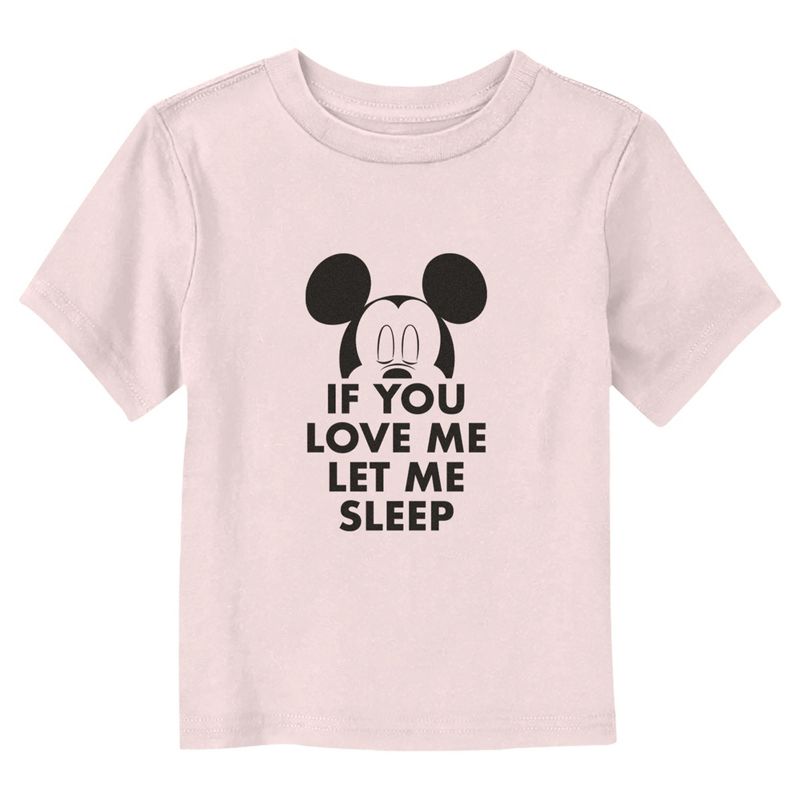 Mickey & Friends If You Love Me Let Me Sleep Quote T-Shirt, 1 of 4