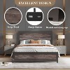 homfan Bed Frame, Industrial Design Platform Bed Frame with Headboard and Metal Slated Frame, No Spring Box Need, Easy Assembly - 3 of 4
