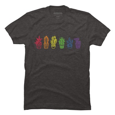 Adult Design By Humans Cactus Lover Succulent Rainbow Pride Garden By Avocato T-Shirt