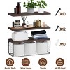 2 In 1 Floating Shelves Wall Mounted w/ Storage Basket Bathroom Shelves Over Toilet Wooden Shelves for Bedroom Living Room Kitchen Office Wall Decor - 4 of 4
