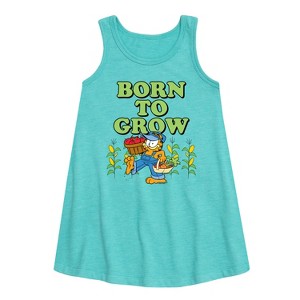 Girls' - Garfield - Born To Grow Graphic Sleeveless Aline Dress - 1 of 3