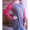 Women's Plaid Raglan Top - Shirley Stone - 2 of 3