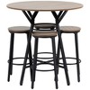 HOMCOM Industrial 5-Piece Bar Table and Chairs Set, Space Saving Dining Table with 4 Stools for Pub and Kitchen, Brown - image 4 of 4