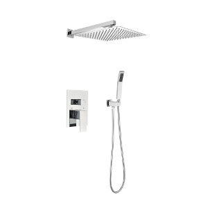 Shower Set System Bathroom Luxury Rain Mixer Shower Combo Set Wall Mounted Rainfall Shower Head Faucet - 1 of 1
