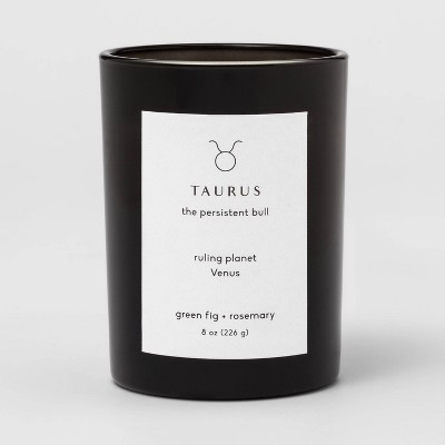 8oz Glass Jar Zodiac Candles Black - Threshold™