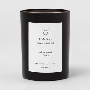 8oz Glass Jar Zodiac Candles Black - Threshold™ - 1 of 2