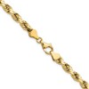 Black Bow Jewelry 5.5mm 14K Yellow Gold Diamond Cut Hollow Rope Chain Necklace - 2 of 4