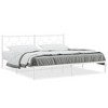 vidaXL White Metal King Bed Frame with Elegant Headboard - 76"x79.9" Industrial Steel Construction, - 2 of 4