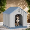 SEVOBAL Pet Crates and Houses Pointed Roof Dog House Waterproof UV Resistant with Hidden Nails Side Vents for Outdoor, Blue, 38.62"*36.26"*38.07" - 4 of 4