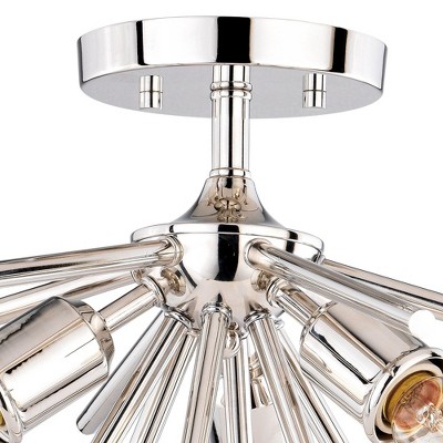Estelle 17" Polished Nickel Glass Semi-Flush Mount Light