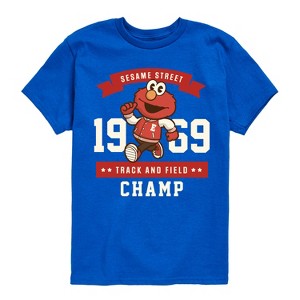 Boys' - Sesame Street - Elmo Track And Field Champ Short Sleeve Graphic T-Shirt - 1 of 4